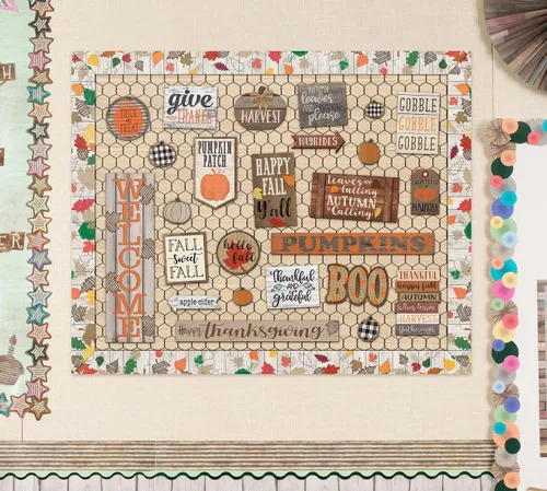 Vista 3 de Teacher Created Resources Home Sweet Classroom Happy Fall Mini tablón de anuncios (TCR8734)