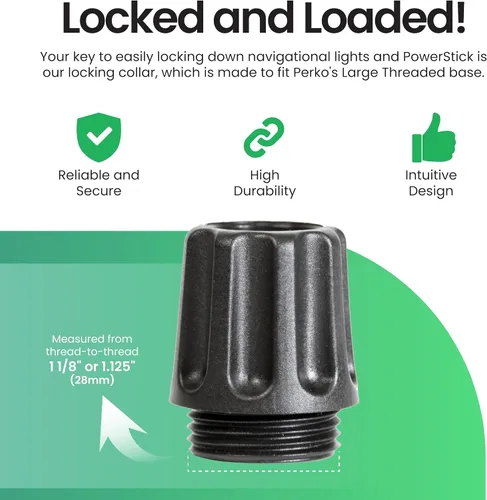 Vista 3 de YOLOtek Propiedad de Veteranos - PERKO - Base Roscada Luces de Navegación Seguras para Barco para Popa o Proa - Accesorios de Barco (Collar)