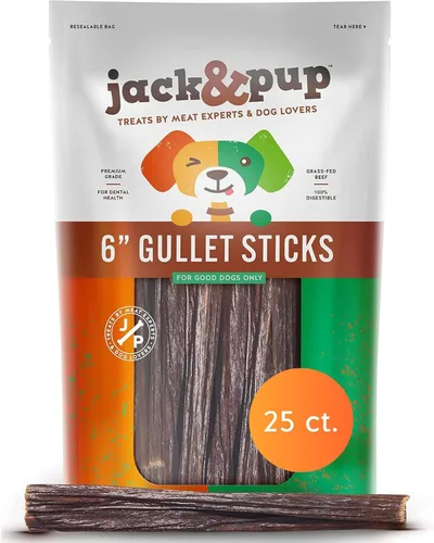 Vista 7 de Jack&Pup Beef Gullet Bites (1 libra) Gullet Jerky para perros pequeños y medianos, golosinas de esófago de res de un solo ingrediente para cachorros