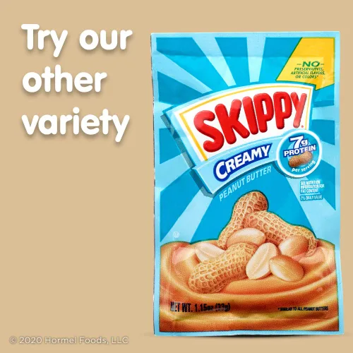 Vista 8 de SKIPPY Mantequilla de maní natural cremosa en paquetes individuales de extrusión, 1.15 oz (8 sobres)