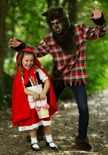 Vista 6 de Disfraz de caperucita roja de lujo para niños Multicolor