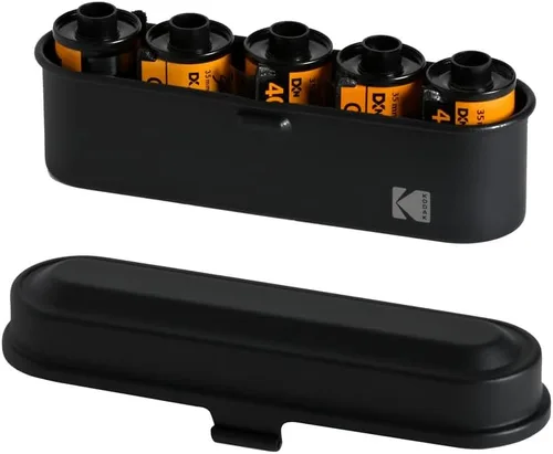 Vista 8 de Kodak Steel 35mm FIlm Roll Case, Holds 5 Rolls (All Black)