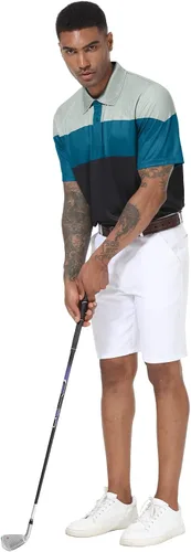 Vista 6 de Polo de golf para hombre grande y alto, ajuste seco, manga corta, impresión, rendimiento que absorbe la humedad, polo deportivo M-7XL