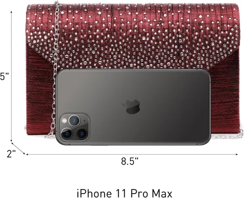 Vista 5 de Dasein Bolso de mano con satén satinado para mujer, tipo embrague, para noche, bandolera, bolsos, fiesta, graduación, boda, sobre