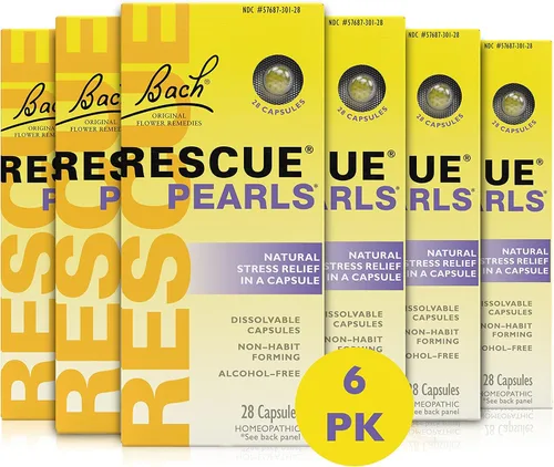 Vista 9 de Bach RESCUE PEARLS, sabor a vainilla naranja natural, alivio del estrés natural, esencia floral homeopática, disolución rápida, sin gluten ni