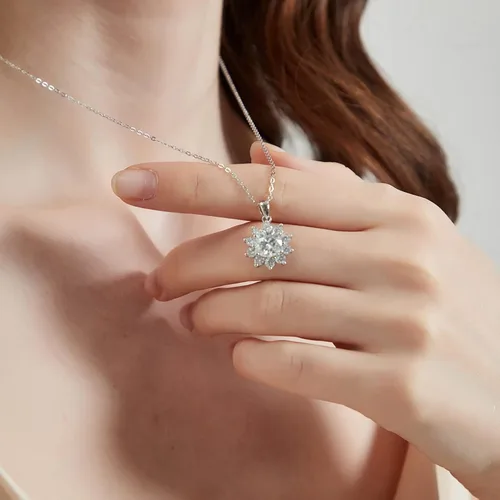 Vista 2 de Joyería para esposa, collar de diamantes para mujer, 1CT-3CT boda, aniversario, cumpleaños, regalos para esposa, novia, joyería de mujer, joyería