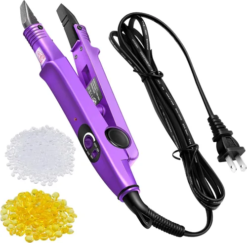 Vista 8 de Lothee Herramienta de extensión de cabello con pegamento de queratina, cuentas de gránulos, enchufe estadounidense, herramientas profesionales