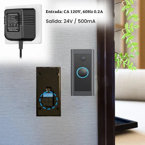 Vista 7 de Transformador de timbre de CA de 24 voltios para cable de anillo C, cable de termostato Transformador compatible con timbres Ring Doorbell, Wyze