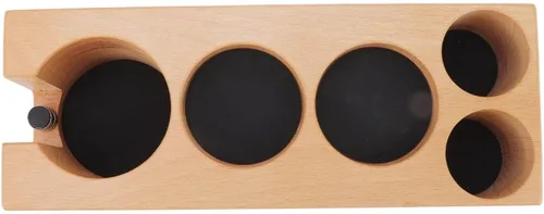Vista 8 de Estación de manipulación de café de madera, soporte para filtro de café de madera, soporte de madera para café expreso, base de madera