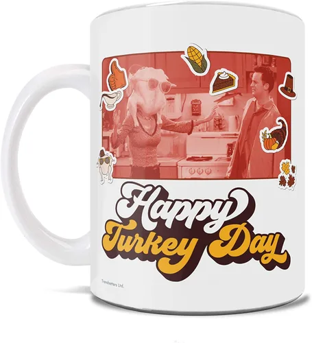 Vista 120 de Trend Setters Friends the Television Show – 25 años – Mercancía oficial – Taza de café o té de cerámica blanca de 11 onzas – perfecta para regalar