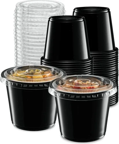 Vista 15 de Vasos de plástico sumergibles negros para porciones de 4 oz - 100
