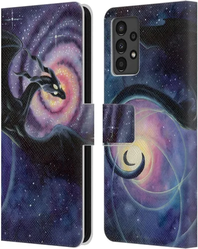 Vista 278 de Head Case Designs Officially Licensed Carla Morrow Galactic Entrancement Dragons Leather Wallet Case Compatible with Samsung Galaxy A07 4G