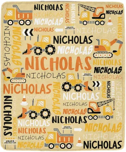 Vista 21 de Artsadd Mantas personalizadas con nombre y diseño de transporte para bebé niño de 30 x 40 pulgadas, manta personalizada de camión con nombre