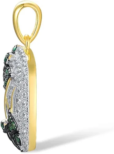 Vista 2 de Santuzza Colgante de plata esterlina chapada en oro de 14 quilates con libélula y mariposa para mujer