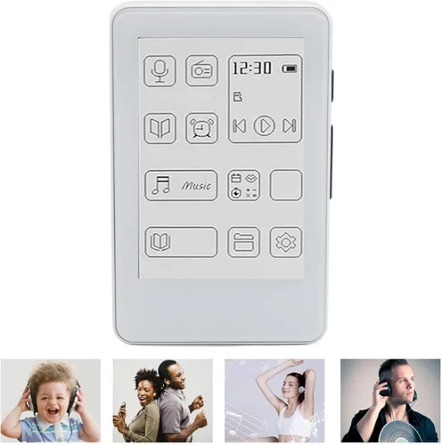Vista 6 de PUSOKEI Reproductor de MP3, reproductor de música MP3 con pantalla de tinta de 2.7 pulgadas, compatible con reproducción de música y lectura
