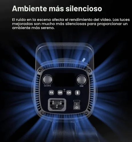 Vista 7 de Godox Luces de video LED SL60IID SL60II-D, 5600±200K, CRI96+, TLCI97+, 8 efectos FX integrados, ventilador ultra silencioso para fotografía