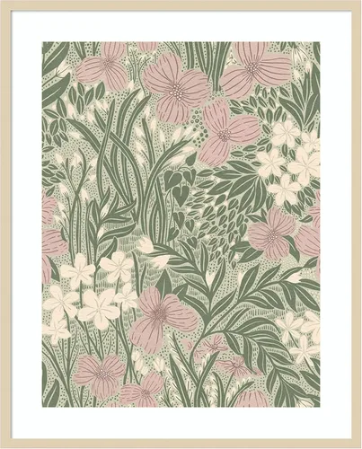Vista 6 de Amanti Art Katie Oshea - Lienzo decorativo para pared, diseño de campo de flores, verde claro, 24 x 20 pulgadas, arte de pared de flores, decoración