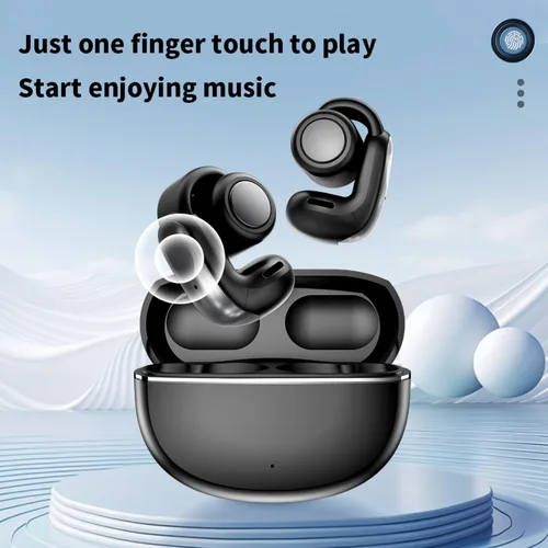 Vista 9 de Auriculares inalámbricos Bluetooth 5.4 con clip de oído abierto Negro