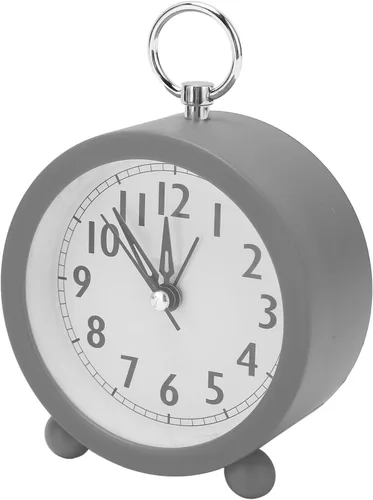 Vista 7 de soobu Reloj despertador circular, pequeño despertador circular alimentado por batería con botón de encendido y apagado para dormitorio de noche
