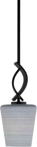 Vista 92 de Toltec Lighting Cavella Stem Colgado Mini colgante, acabado grafito, vidrio de muselina blanca de 4 pulgadas