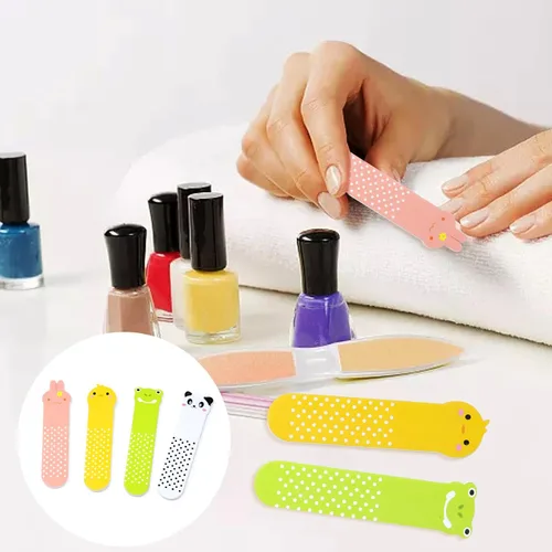 Vista 5 de Honbay 40 mini limas de uñas con patrón de animales lindos pulidores de uñas, tableros de esmeril, herramienta de afilado de uñas de doble cara