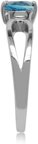 Vista 4 de Silvershake 8x6mm Oval Shape White Gold Plated 925 Sterling Silver Solitaire Ring