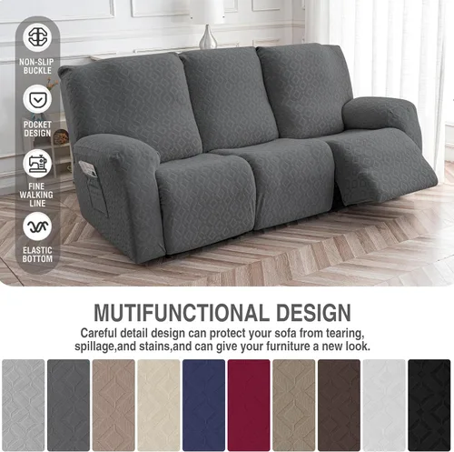 Vista 99 de Gennia Funda Impermeable para Silla Reclinable, Fundas Elásticas para Sofá Reclinable con Bolsillos, Fundas Lavables para Silla Reclinable Lazy Boy