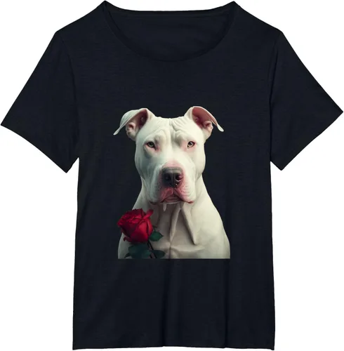 Vista 24 de Dogo Argentino Valentines Day Camiseta, Negro