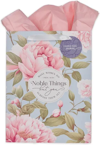 Vista 53 de Christian Art Gifts Bolsa de regalo grande de las Escrituras de Paisaje con tarjeta de felicitación y juego de papel de seda para niños: cada