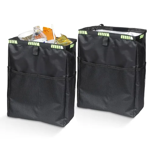 Vista 10 de Basurero para automóvil de 3.5 galones, bolsa de basura ultra grande para colgar, organizador de capacidad y almacenamiento con correas ajustables