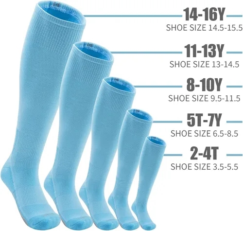 Vista 4 de QBK Conjunto combinado de calcetines y cinturón de béisbol para niños y niñas (2 pares de calcetines y 1 cinturón)