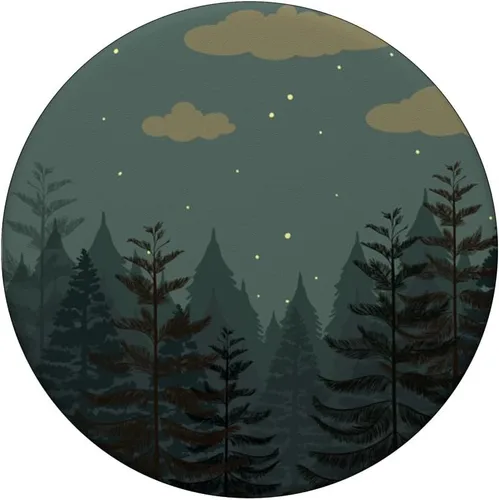 Vista 3 de Elegant Dark green PopSockets intercambiables con patrón verde bosque