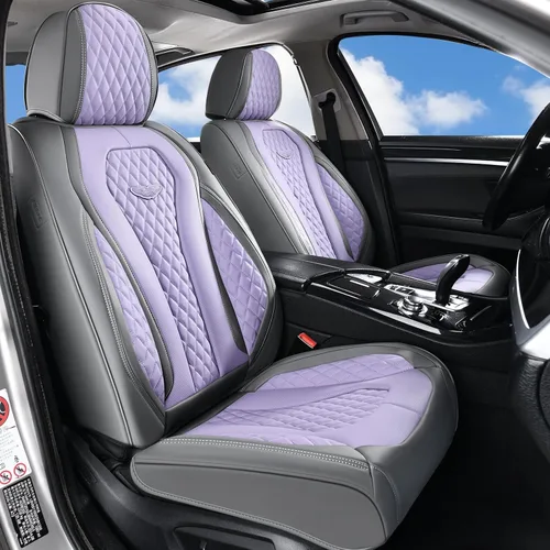 Vista 45 de Coverado Fundas de asiento de automóvil, fundas de asiento delantero, funda de asiento de coche beige, fundas impermeables para asiento