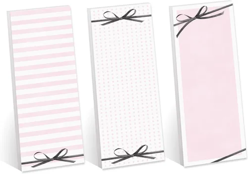 Vista 10 de Book Lover - Juego de 3 blocs de notas adhesivas coloridas para hacer, rastreadores de tareas de ratón de biblioteca de 3 x 8 pulgadas, 50 hojas por