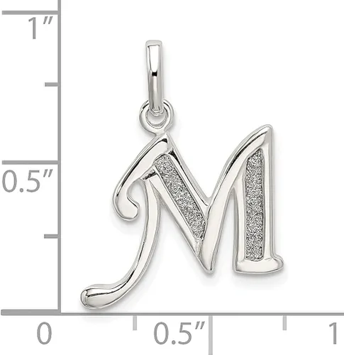 Vista 3 de ICE CARATS Collar con dije de plata de ley 925 con letra M con nombre inicial y monograma, joyería fina para mujer, regalos para ella