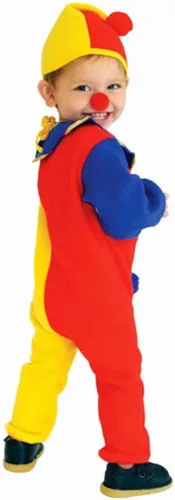 Vista 5 de QIAONIUNIU Halloween Childs Clown Costume Kids Baby Jumpsuits Toddlers Dress Up with Clown Nose and Clown Hat