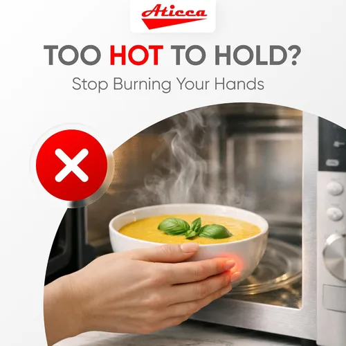 Vista 2 de Aticca Juego de Soportes Acogedores para Ollas de Microondas para Alimentos Calientes, Juego de 4 Almohadillas Calientes para Tazas de Caldo
