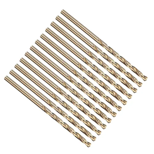 Vista 106 de PATIKIL Broca Jobber de 0.039 in, vástago recto M35 cobalto 5% acero de alta velocidad 135° acabado dorado para metal duro de acero inoxidable - 2