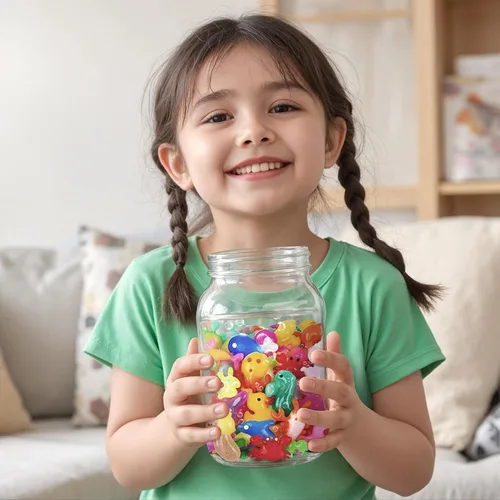 Vista 8 de Timetome Kit de Juguete Elfo de Agua Mágico para Niños – 20 Geles (11 Normales + 6 Brillantes + 3 con Purpurina) y 10 Moldes Fabricante de Squishy