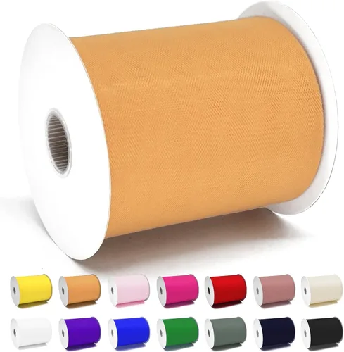 Vista 38 de Rollos de tela de tul verde ácido de 6 pulgadas por 100 yardas (300 pies) Cinta de tul para tutú, falda, envoltorio de regalo, decoración de boda