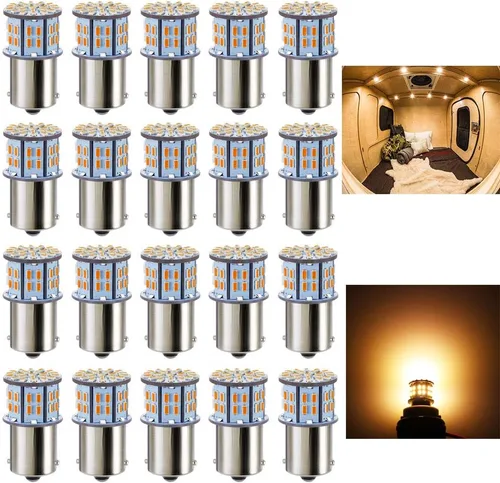 Vista 9 de Antline Bombillas LED 1156 1141 1003 7506 BA15S color blanco frío, paquete de 20 unidades, superbrillantes 3014 50-SMD LED de repuesto