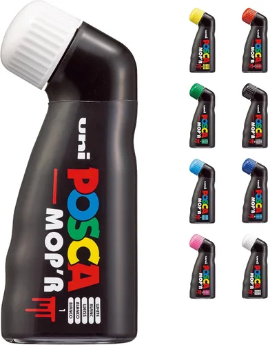 Vista 10 de Uni® POSCA MOP'R PCM-22 - Rotuladores de pintura a base de agua, punta redonda (3.0-19.0mm), colores surtidos, pack de 8 Multilcolor