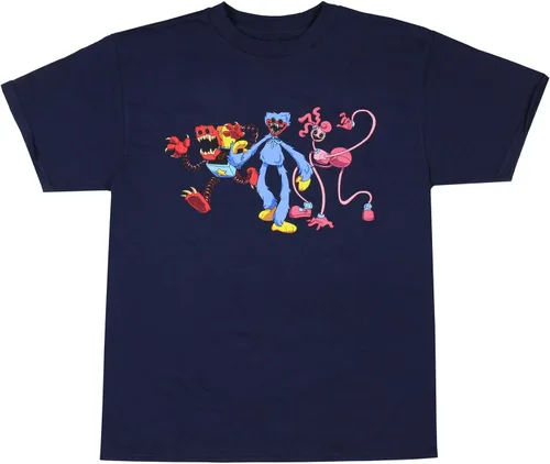Vista 2 de Mad Engine Poppy Playtime CH2 Bad Guys Huggy Mommy Long Legs Boxy Boo - Camiseta gráfica de personajes para niño