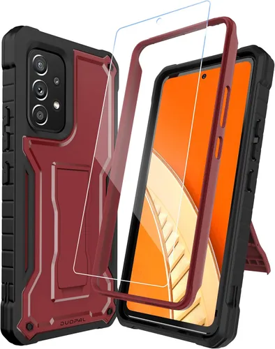 Vista 8 de Funda para Samsung Galaxy A53 5G, protección de grado militar a prueba de golpes con protector de pantalla HD de vidrio templado y soporte Azul