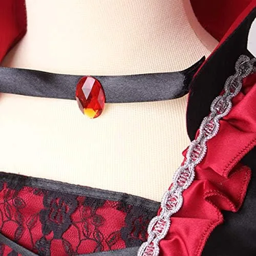 Vista 4 de yolsun Disfraz de vampiro para niñas noble reina medieval para Halloween