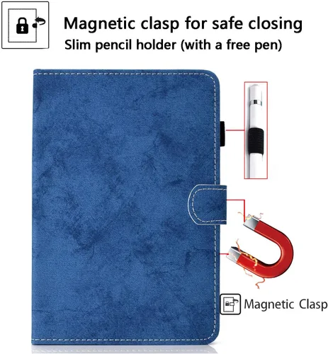 Vista 2 de Funda universal de piel sintética para tablet de 7 pulgadas, con bolsillo para tarjetero para Samsung Galaxy Tab A 7.0, Tab 3/E Lite 7, Tab 2/3/4