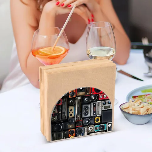 Vista 7 de Retro Boomboxes Napkin Holder for Table, Napkin Holders Acrylic for Kitchen, Upright Napkin Holder for Kitchen Dining Room Table Decor