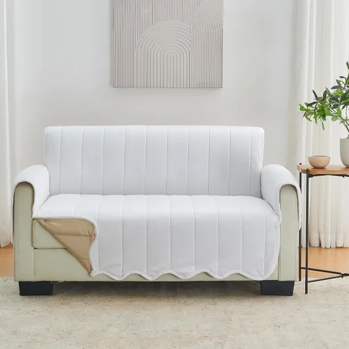 Vista 71 de Great Bay Home Funda reversible de retazos reclinable, lavable, protector de muebles con correas elásticas, perfecta para niños y mascotas, detalle