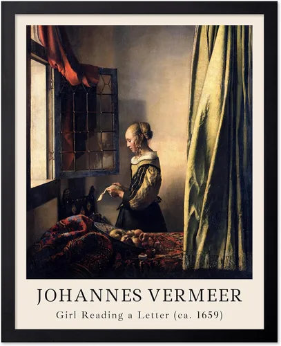 Vista 47 de Poster Master Póster vintage Johannes Vermeer – Impresión de pintura de vista retro de Delft – Vista del arte de Delft – Regalo para hombres