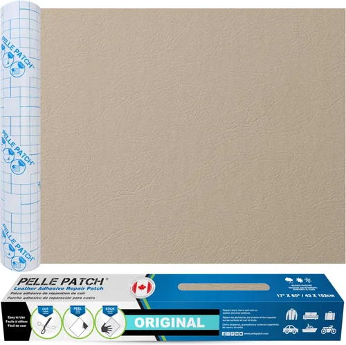 Vista 124 de Parche de reparación de cuero y vinilo - 25 colores disponibles - Original 4x60 - Beige